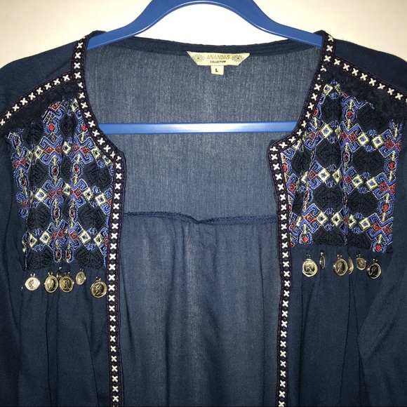 Anandas cardigan, embroidery and coin decoration - Picture 3 of 12